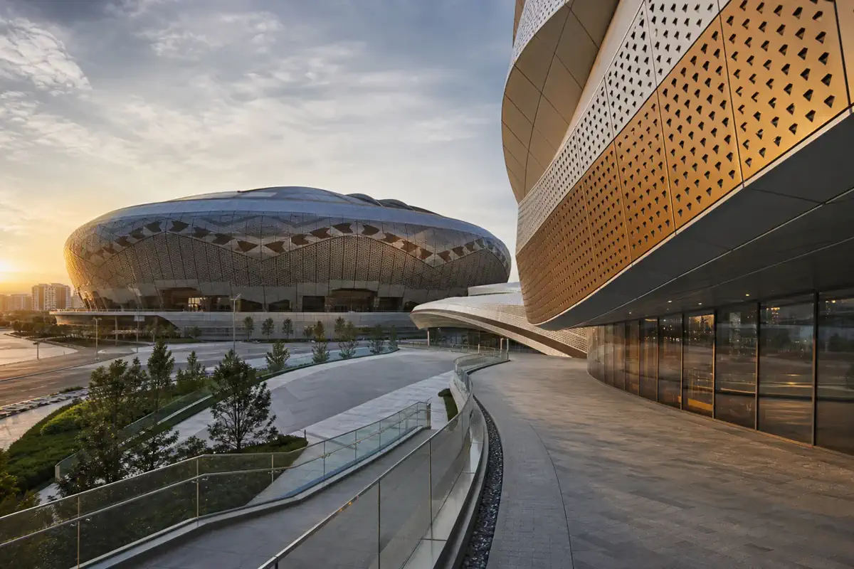 Алюминиевые фасадные панели — perforated aluminum panel, double curved aluminum panel, stadium facade, shopping mall cladding | Arteco New Materials Technology (Kazakhstan) Group Ltd.