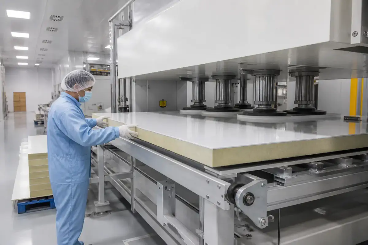 Панели для чистых помещений — Pharmaceuticals — узел ламинирования панели 18 | Arteco New Materials Technology (Kazakhstan) Group Ltd.
