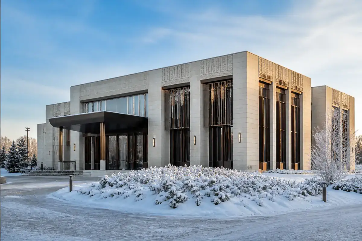 Insulated decorative integrated panels — stone-effect coating — commercial facade 28 | Arteco New Materials Technology (Kazakhstan) Group Ltd.